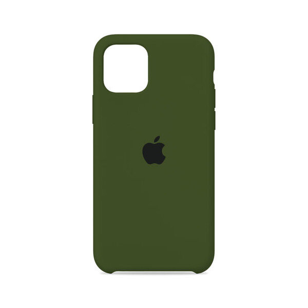 Чехол для iPhone 11 Pro Silicone закрытый низ темно-зеленый